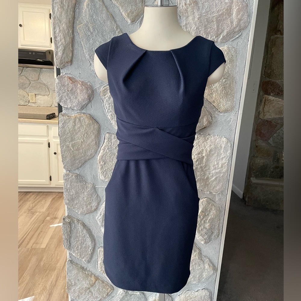Teeze Me Navy Blue Short Sleeve Fitted Juniors Mini Dress- Size 5